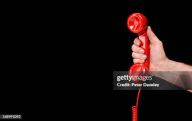 emergencies and disaster hotline - landline phone stock pictures, royalty-free photos & images