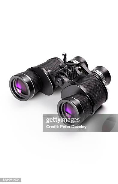 binoculars on white background - binoculares fotografías e imágenes de stock