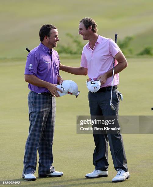 Graeme McDowell of Northern Ireland beats Nicolas Colsaerts of Belgium during the quarter final matches on day three of the Volvo World Match Play...