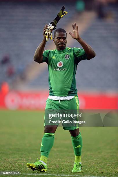 Senzo Meyiwa after the match during the Absa Premiership match between Orlando Pirates and Maritzburg United at Orlando Stadium on May 18, 2013 in...