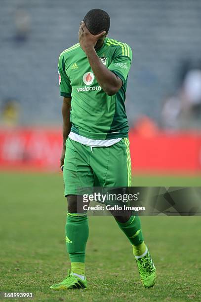 Senzo Meyiwa after the match during the Absa Premiership match between Orlando Pirates and Maritzburg United at Orlando Stadium on May 18, 2013 in...