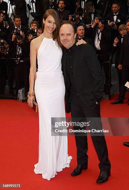 Jessica Miller and Lars Ulrich attend the Premiere of 'Jimmy P. ' at Palais des Festivals during The 66th Annual Cannes Film Festival on May 18, 2013...