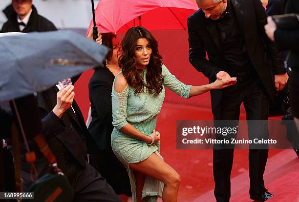 Actress Eva Longoria attends the 'Jimmy P. ' Premiere during the 66th Annual Cannes Film Festival at the Palais des Festivals on May 18, 2013 in...