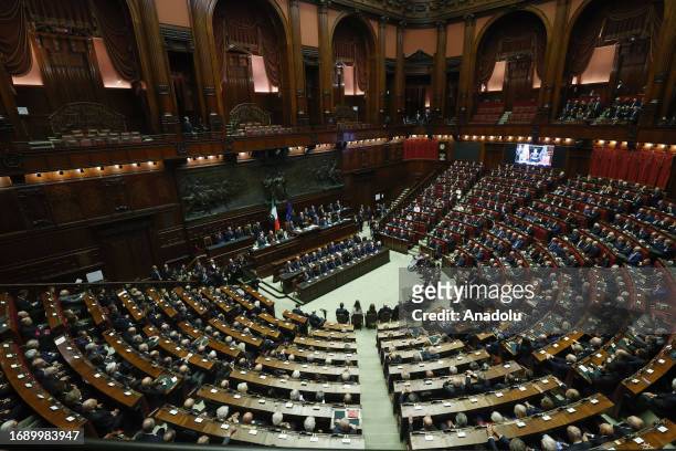 General view of the Chamber of Deputies during the funeral service of the Italian former President Giorgio Napolitano, in Rome, Italy, on September...