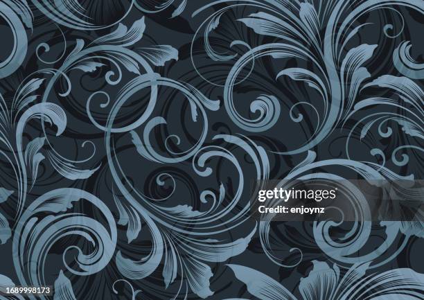 elegant victorian flourish seamless wallpaper - baroque style stock illustrations