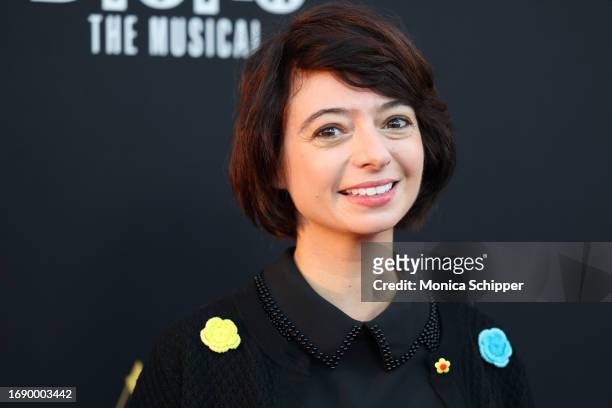 Kate Micucci attends the Los Angeles premiere of A24's "Dicks: The Musical" at Fine Arts Theatre on September 18, 2023 in Beverly Hills, California.