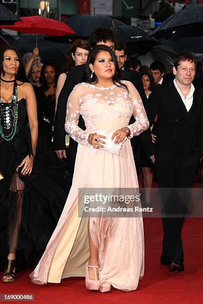 Actress Michelle Thrush, actress Misty Upham and actor Mathieu Amalric attend the 'Jimmy P. ' Premiere during the 66th Annual Cannes Film Festival at...