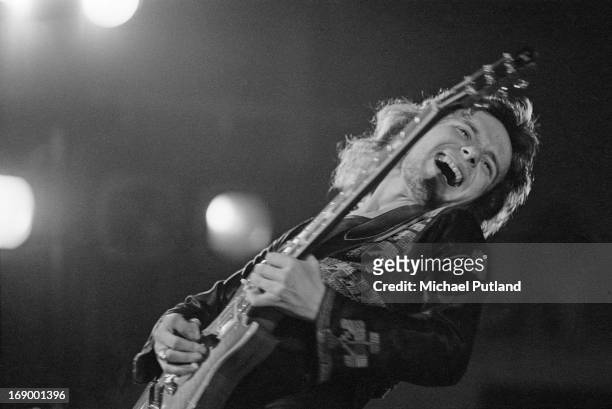 Guitarist Paul Kossoff performing with English rock group Free, at Fairfield Halls, Croydon, London, 12th September 1972.
