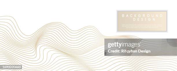 vector abstract luxury wallpaper, golden wavy line art isolated on white background - squiggle stock illustrations