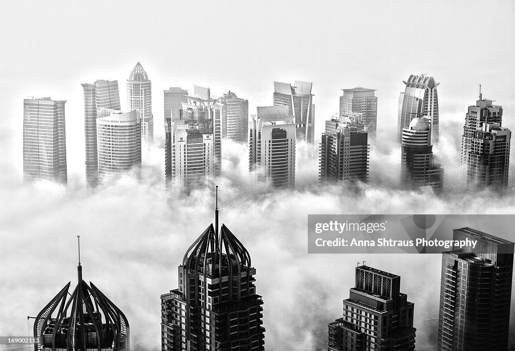 Clouds covering the city