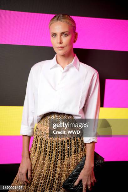 Charlize Theron at Christian Dior Ready To Wear Spring 2024 held at the Jardin des Tuileries on September 26, 2023 in Paris, France.