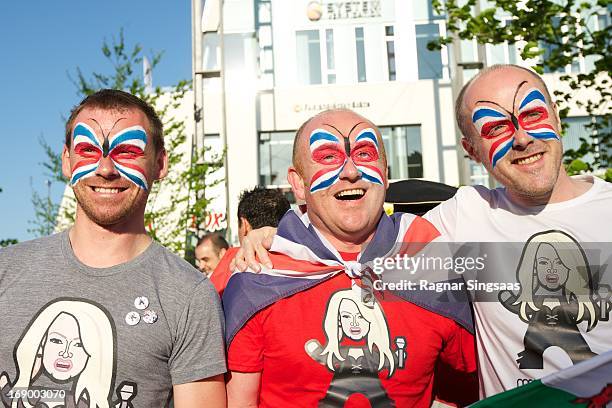 Fans arrive for the grand finale of the Eurovision Song Contest 2013 at Malmo Arena on May 18, 2013 in Malmo, Sweden.