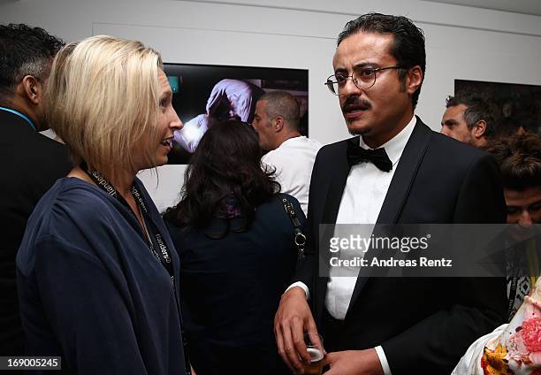 Eva Sayre and Chief Executive Officer at Doha Film Institute, Abdulaziz Al-Khater attends the DFI Networking Event during the 66th Annual Cannes Film...