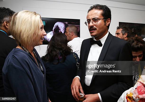 Eva Sayre and Chief Executive Officer at Doha Film Institute, Abdulaziz Al-Khater attends the DFI Networking Event during the 66th Annual Cannes Film...