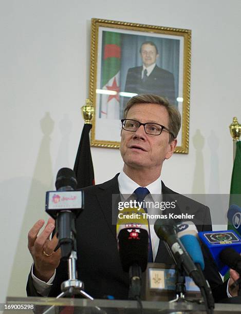 Press conference with German Foreign Minister Guido Westerwelle and the Foreign Minister of Algeria, Mourad Medelci , on May 18, 2013 in Algiers,...