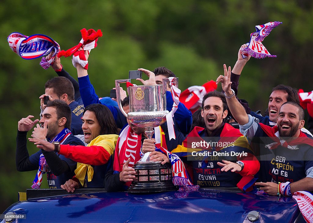 Atletico de Madrid Celebrate Winning Copa del Rey