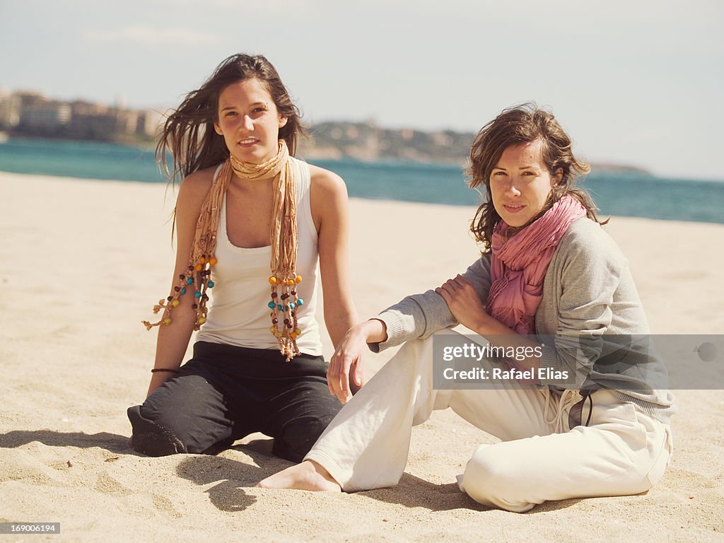 Two girls on the beach