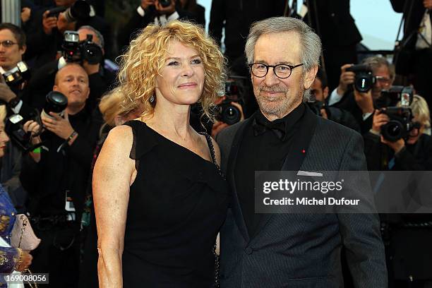 Kate Capshaw and Steven Spielberg attend 'Jimmy P. ' Premiere during the 66th Annual Cannes Film Festival at Grand Theatre Lumiere on May 18, 2013 in...