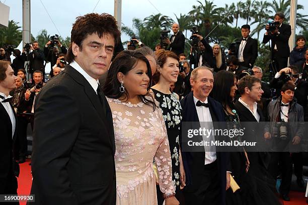 Benicio Del Toro, Misty Upham, Gina McKee, Arnaud Desplechin, Michelle Thrush and Mathieu Amalric attend 'Jimmy P. ' Premiere during the 66th Annual...