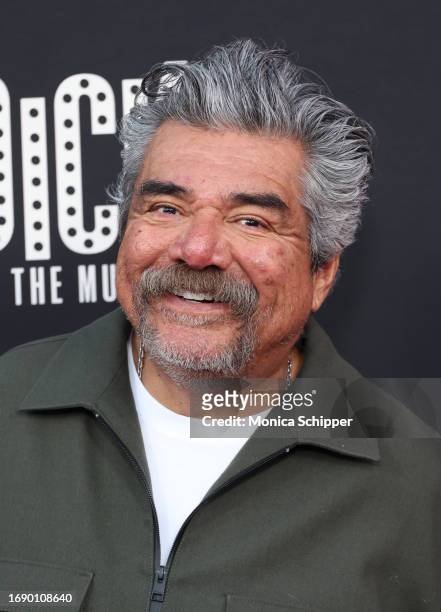 George Lopez attends the Los Angeles premiere of A24's "Dicks: The Musical" at Fine Arts Theatre on September 18, 2023 in Beverly Hills, California.