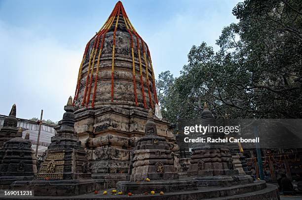 stupa in mahabodhi temple. bodhgaya, bihar, india - mahabodhi temple stock pictures, royalty-free photos & images