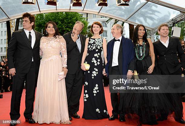 Actor Benicio Del Toro, actress Misty Upham, writer Kent Jones, actress Gina McKee, director Arnaud Desplechin, actress Michelle Thrush and actor...