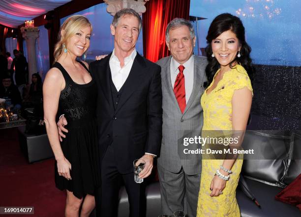 Laurie Feltheimer, Jon Feltheimer, President and Chief Executive Officer of CBS Corporation Les Moonves and Julie Chen attend Lionsgate's The Hunger...