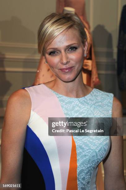 Princess Charlene of Monaco attends the Dior Cruise Collection 2014 cocktail on May 18, 2013 in Monaco, Monaco.