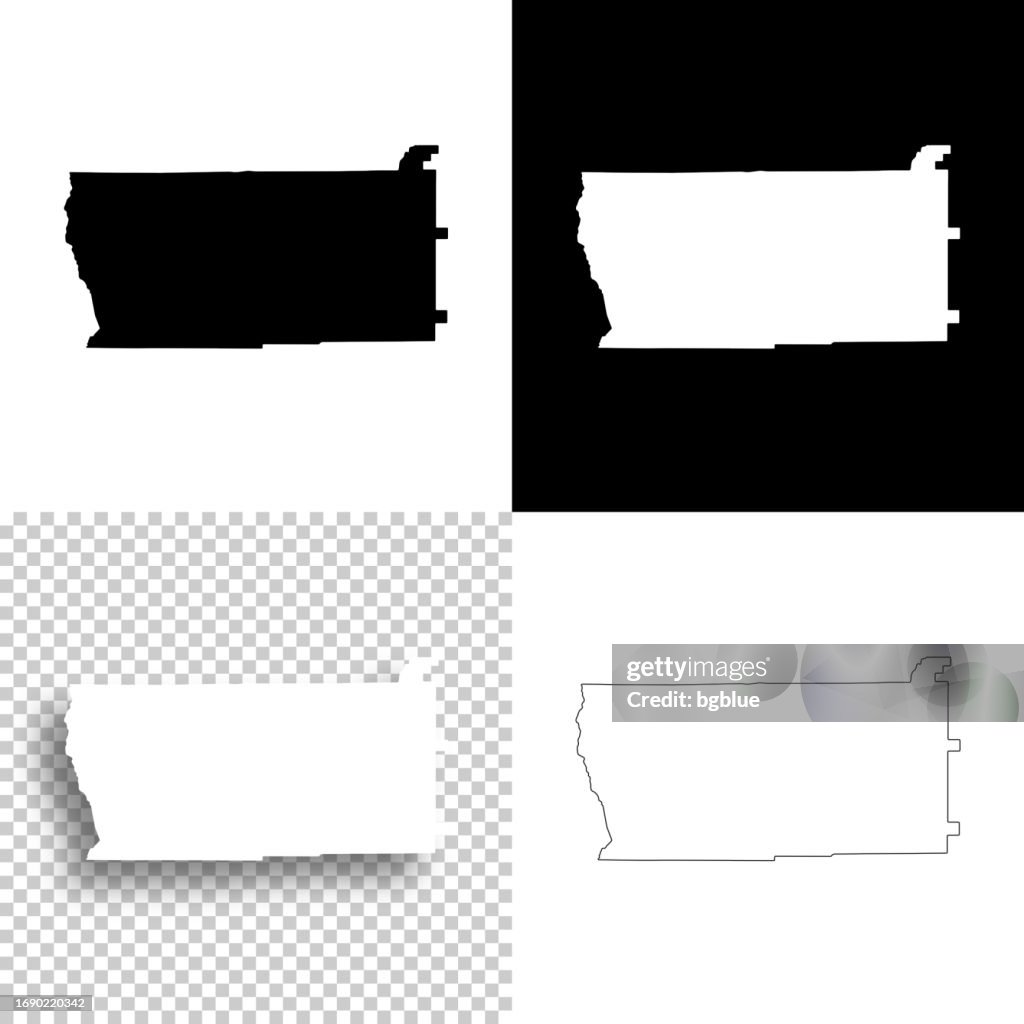 Dougherty County, Georgia. Maps for design. Blank, white and black backgrounds