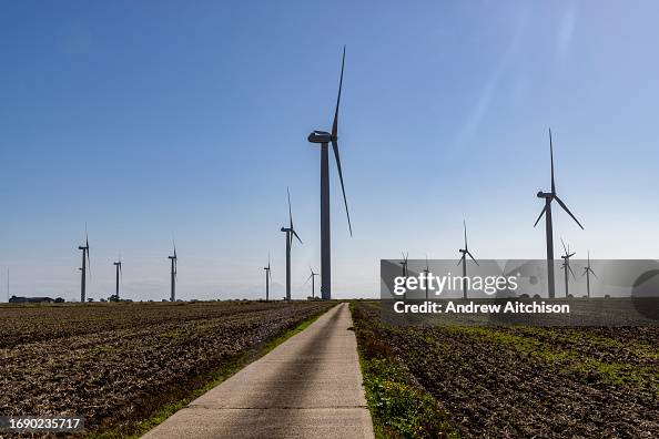 The onshore wind turbines of Little Cheyne Court Wind Farm owned by The onshore wind turbines of Little Cheyne Court Wind Farm owned by