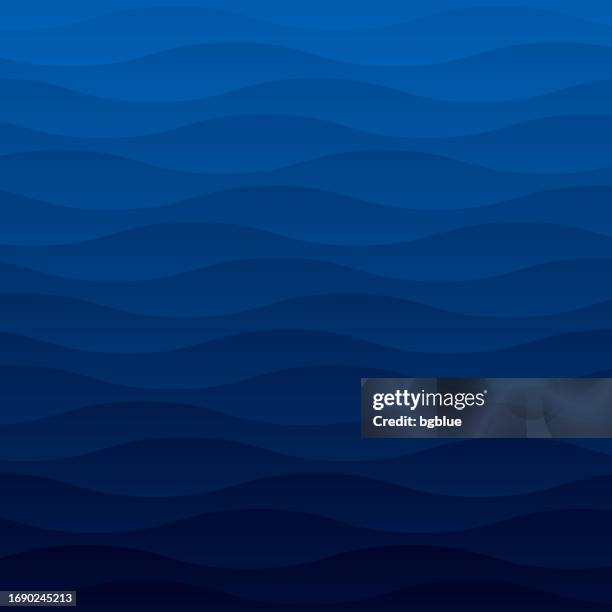 ilustrações de stock, clip art, desenhos animados e ícones de trendy geometric background with blue abstract waves - oscilação curvada