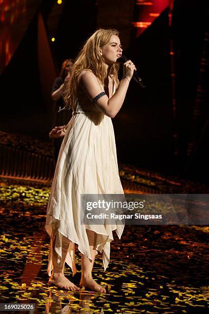Emmelie de Forest of Denmark wins the Eurovision Song Contest 2013 at Malmo Arena on May 18, 2013 in Malmo, Sweden.