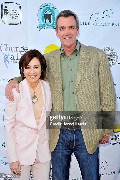 Patricia Heaton and Neil Flynn arrive at the 6th Annual Compton Jr. Posse Gala at the Los Angeles Equestrian Center on May 18, 2013 in Los Angeles,...