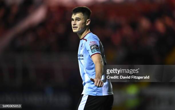 Dublin , Ireland - 25 September 2023; Evan Weir of Drogheda United during the SSE Airtricity Men's Premier Division match between St Patrick's...