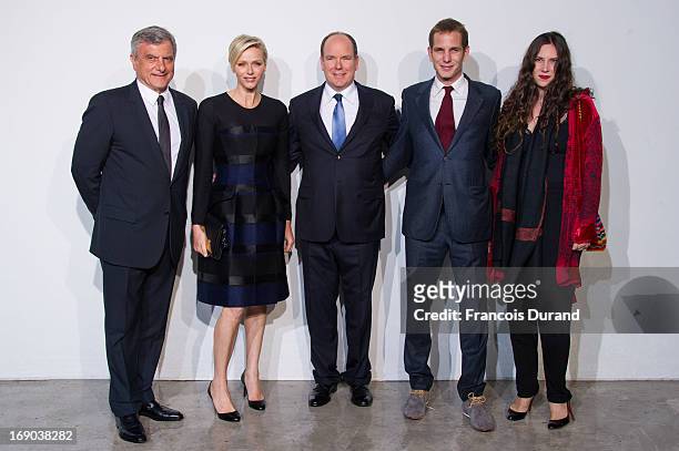 Sidney Toledano, Princess Charlene of Monaco, Prince Albert II of Monaco, Andrea Casiraghi and Tatiana Santo Domingo attend the Dior Cruise...