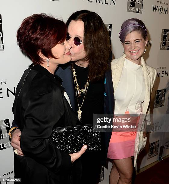 Sharon Osbourne, singer Ozzy Osbourne and their daughter Kelly Osbourne arrive at An Evening With Women benefiting The L.A. Gay & Lesbian Center at...