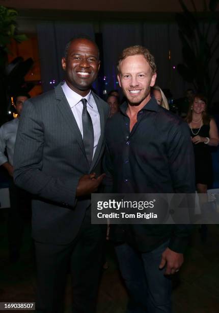 Brian McKnight and Ian Ziering visited The Pool After Dark at Harrah's Resort on Friday May 18, 2013 in Atlantic City, New Jersey.