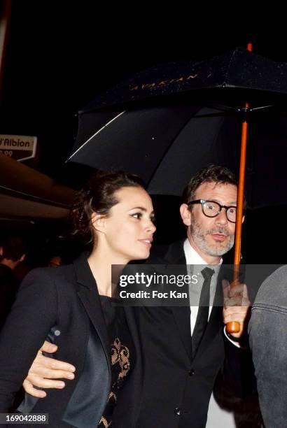 Berenice Bejo and Michel Hazanavicius attend the Platane Cocktail during the Schweppes lounge at The 66th Annual Cannes Film Festival at on May 18,...