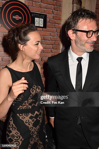 Berenice Bejo and Michel Hazanavicius attend the Platane Cocktail during the Schweppes lounge at The 66th Annual Cannes Film Festival at on May 18,...