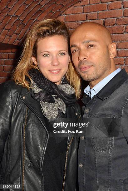 Lorie Pester and Eric Judor attend the Platane Cocktail during the Schweppes lounge at The 66th Annual Cannes Film Festival at on May 18, 2013 in...