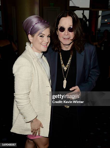 Kelly Osbourne and singer Ozzy Osbourne arrive at An Evening With Women benefiting The L.A. Gay & Lesbian Center at the Beverly Hilton Hotel on May...