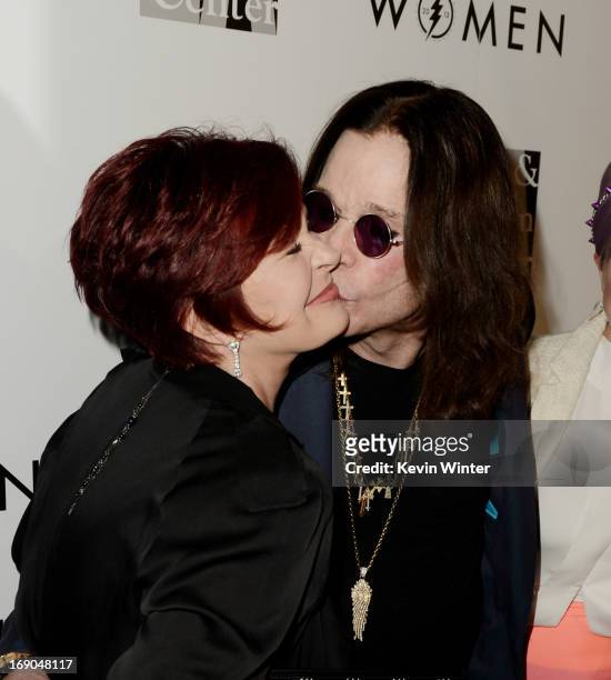 Sharon Osbourne and husband Ozzy Osbourne arrive at An Evening With Women benefiting The L.A. Gay & Lesbian Center at the Beverly Hilton Hotel on May...