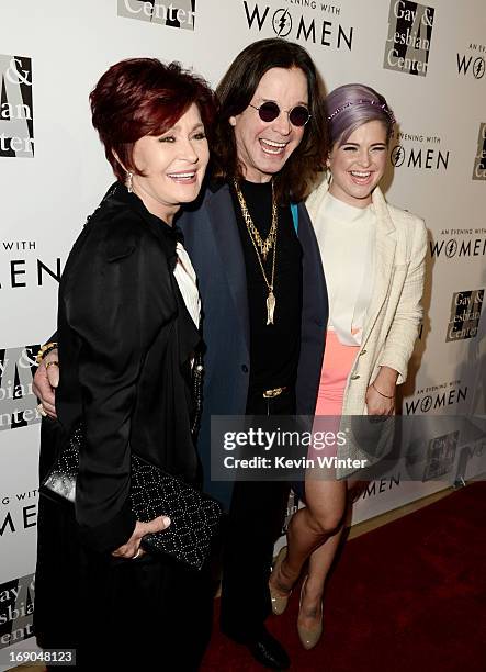 Sharon Osbourne, her husband Ozzy Osbourne and their daughter Kelly Osbourne arrive at An Evening With Women benefiting The L.A. Gay & Lesbian Center...