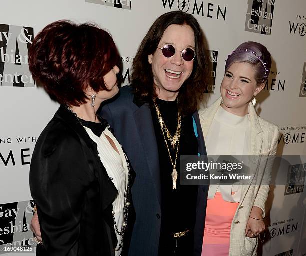 Sharon Osbourne, her husband Ozzy Osbourne and their daughter Kelly Osbourne arrive at An Evening With Women benefiting The L.A. Gay & Lesbian Center...