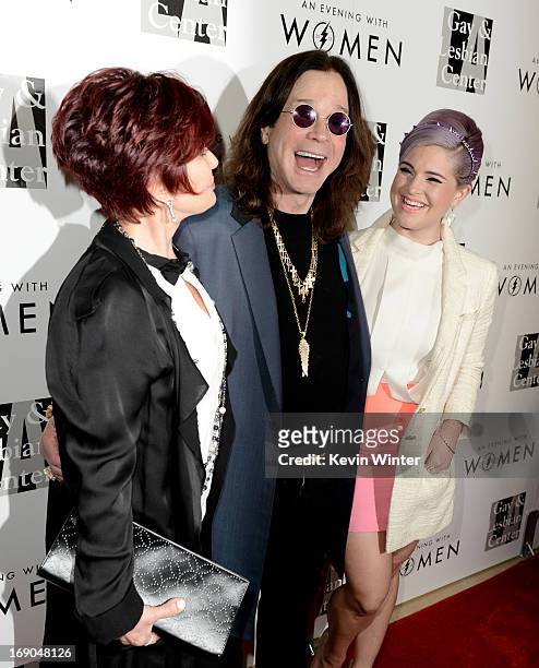 Sharon Osbourne, her husband Ozzy Osbourne and their daughter Kelly Osbourne arrive at An Evening With Women benefiting The L.A. Gay & Lesbian Center...