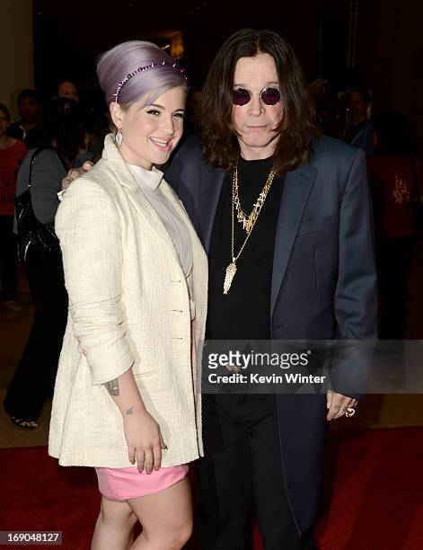 Kelly Osbourne and singer Ozzy Osbourne arrive at An Evening With Women benefiting The L.A. Gay & Lesbian Center at the Beverly Hilton Hotel on May...
