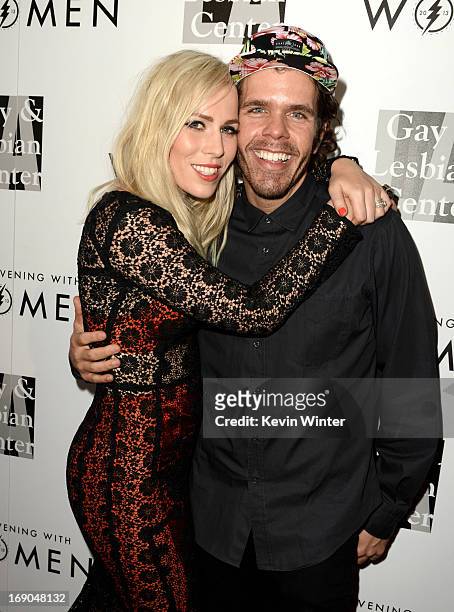 Singer Natasha Bedingfield and blogger Perez Hilton arrive at An Evening With Women benefiting The L.A. Gay & Lesbian Center at the Beverly Hilton...
