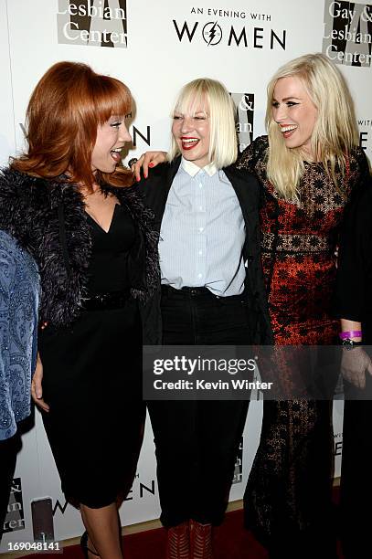 Comedian Kathy Griffin, singers Sia and Natasha Bedingfield arrive at An Evening With Women benefiting The L.A. Gay & Lesbian Center at the Beverly...