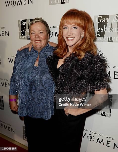 Lorrie Jean, CEO, L.A. Gay & Lesbian Center and comedian Kathy Griffin arrive at An Evening With Women benefiting The L.A. Gay & Lesbian Center at...