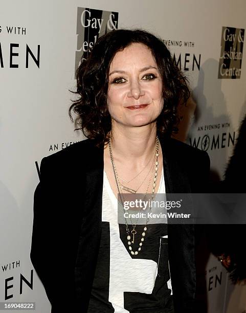 Actress Sara Gilbert arrives at An Evening With Women benefiting The L.A. Gay & Lesbian Center at the Beverly Hilton Hotel on May 18, 2013 in Beverly...